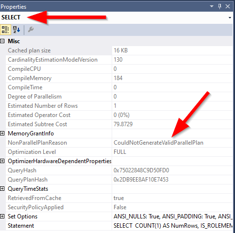 Non-parallel query plan reason is observed to be CouldNotGenerateValidParallelPlan