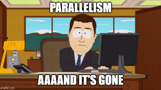 South Park meme image - Parallelism... And it's gone